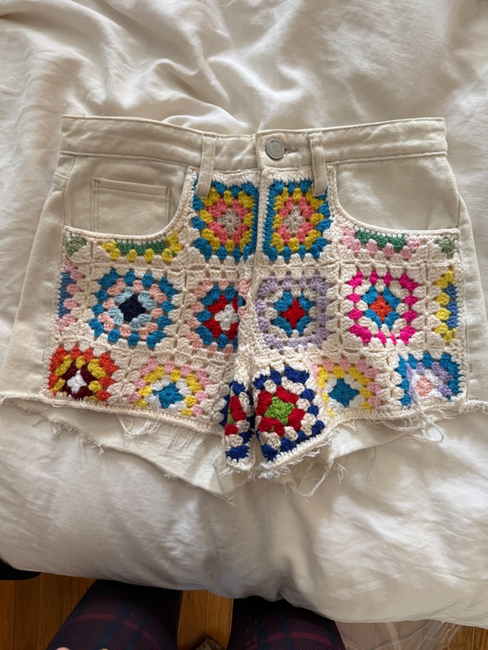 Blank NYC Crochet Denim Shorts